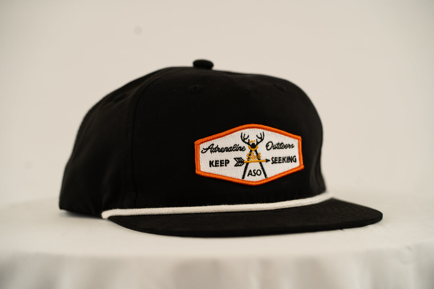 ASO Rope Hat – Black w/ White Rope Signature Patch