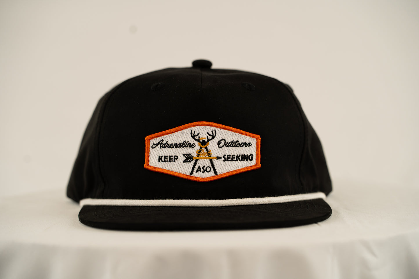 ASO Rope Hat – Black w/ White Rope Signature Patch